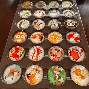 Glass refrigerator magnets-24pcs set, 1.18 inch diameter